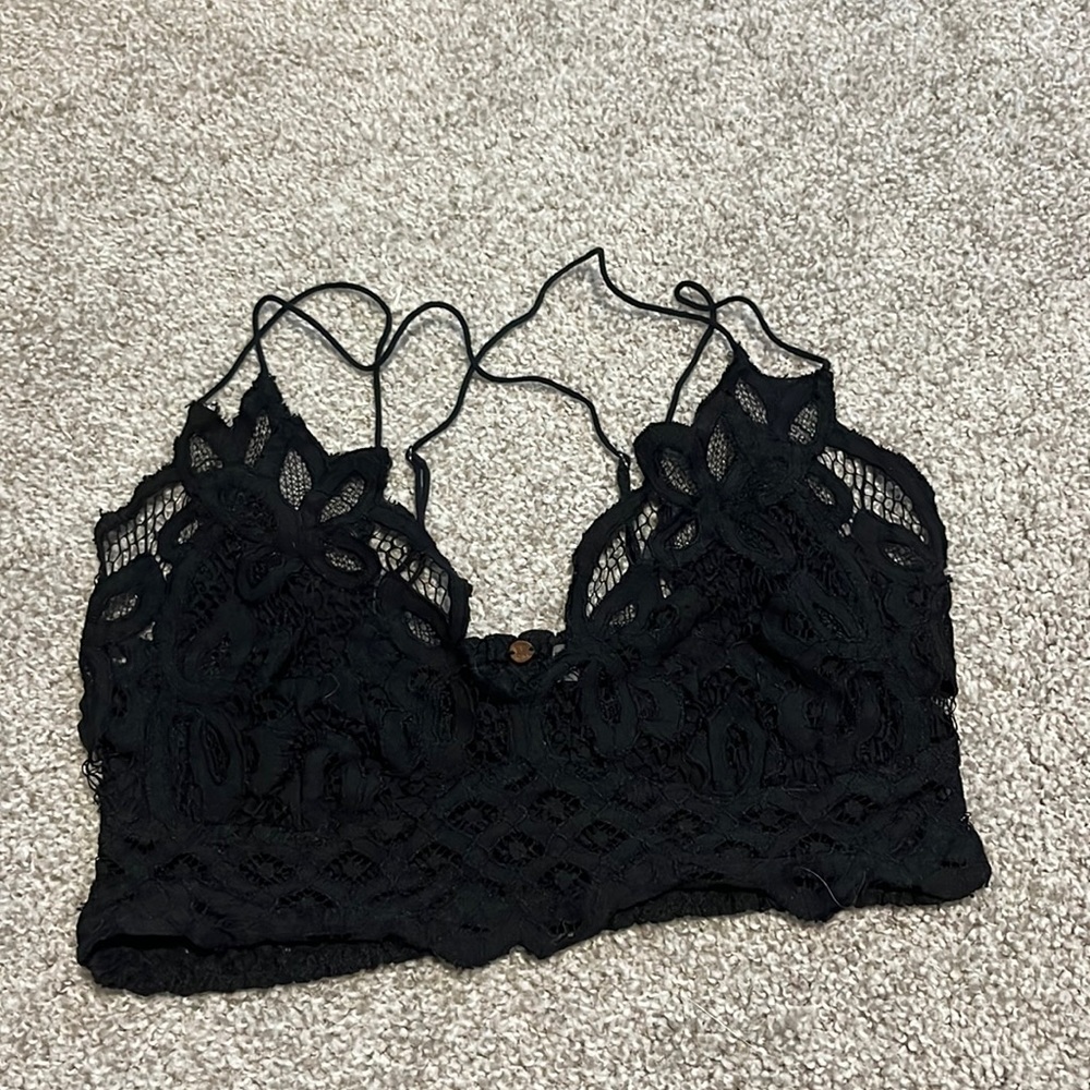 free people black lace bralette